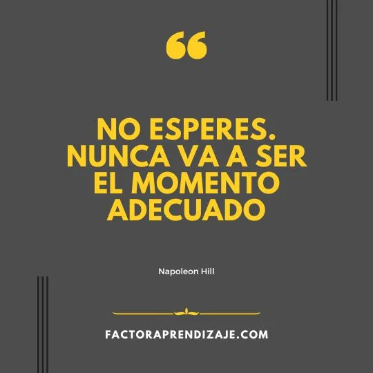 texto con la frase de napoleon hill