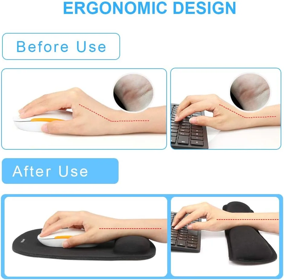 Alfombrilla Ratón y Teclado con Apoyo Ergonómico TECKNET
